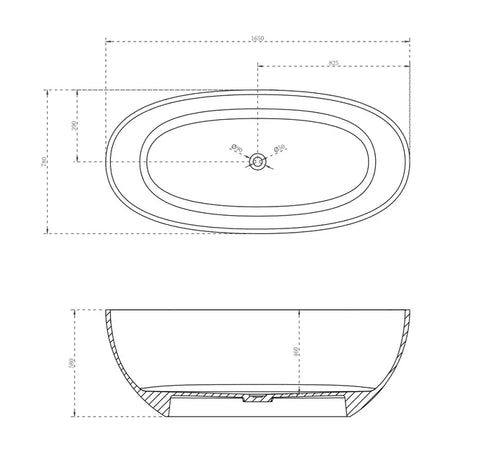 Wow Translucency 1650mm Resin Stone Bath Amber Brown